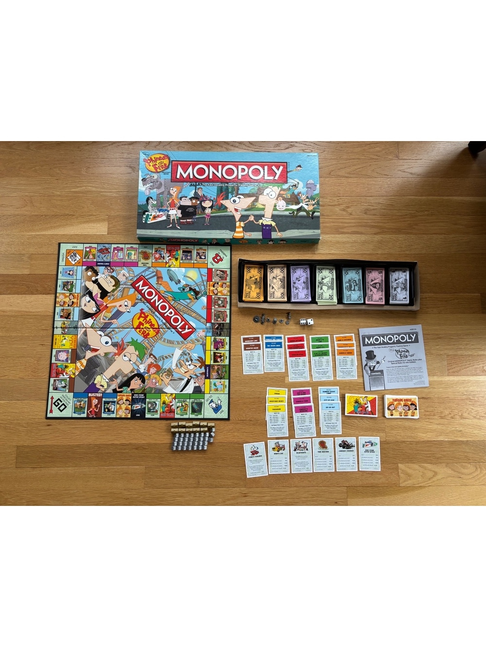 Monopoly Phineas and Ferb Collector’s Edition Disney 2012 Board Game Incomplete